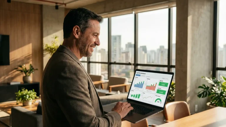 Empresário analisando os indicadores financeiros do seu negócio - Blog - Cashtrack Gestão de Fluxo de Caixa