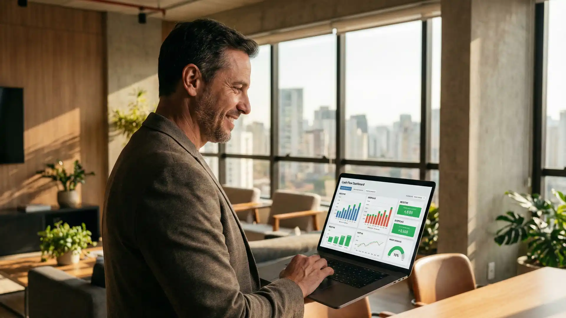 Empresário analisando os indicadores financeiros do seu negócio - Blog - Cashtrack Gestão de Fluxo de Caixa