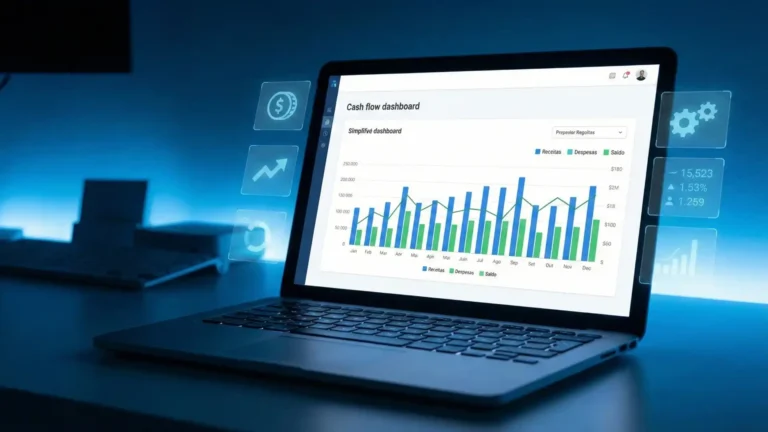 Notebook aberto com gráficos para analisar resultados financeiros - Blog - Cashtrack Gestão de Fluxo de Caixa