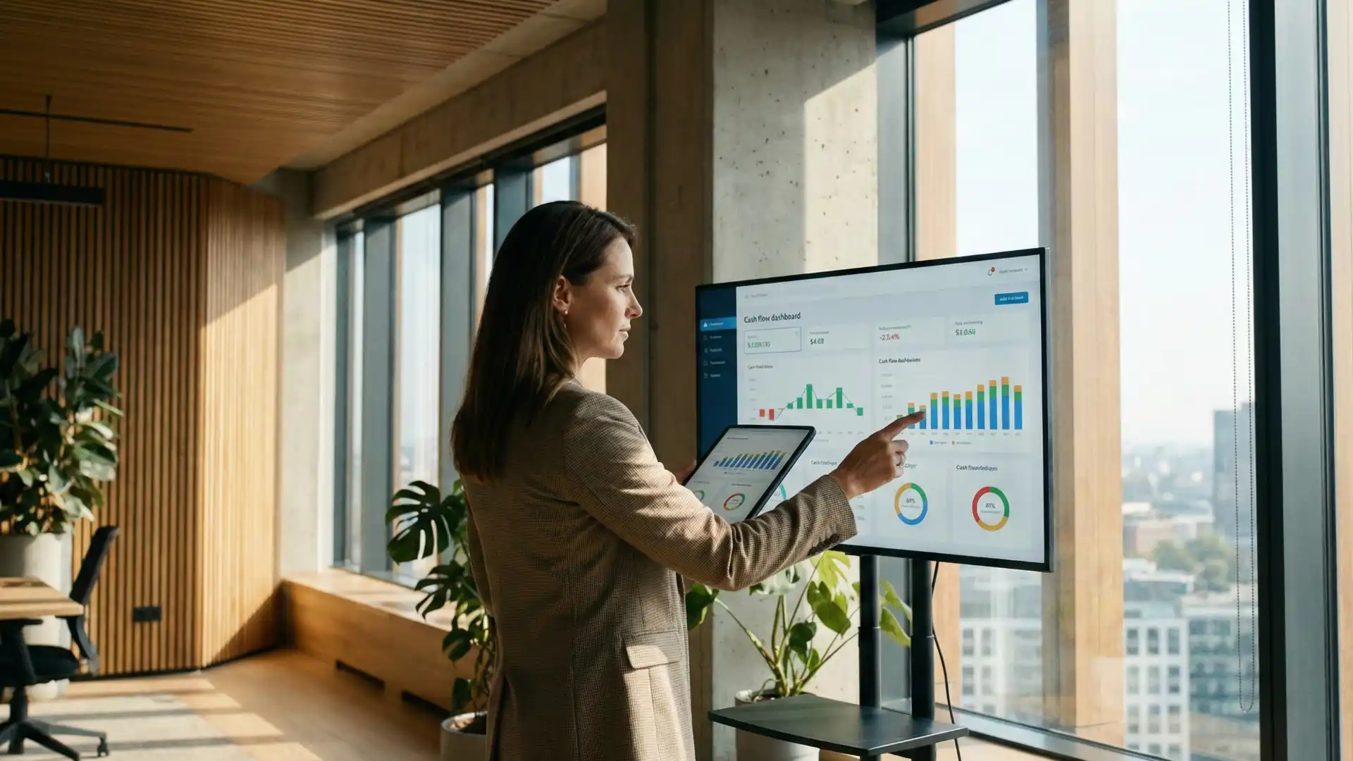 Mulher analisando a evolução dos gastos X receita - Blog - Cashtrack Gestão de Fluxo de Caixa